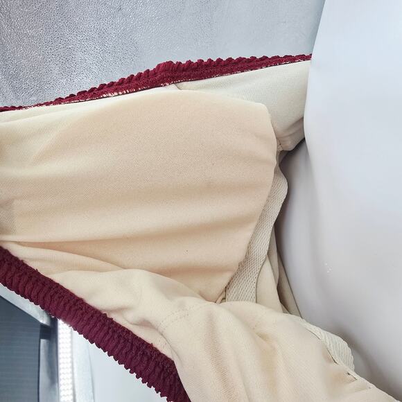 Kona Sol Textured Burgundy Bow One-Piece Swimsuit L New - Picture 3 of 7